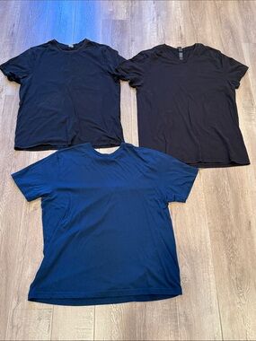 Hanes Men's Short Sleeve Crew Neck Tees - Black & Navy (3-Pack)